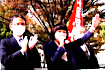 塩川さんと梅村さんと伊藤岳参院議員の写真：エンターすると大きくなります